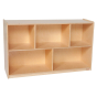 Wood Designs Classroom 5-Section Single Storage Mobile Shelving Unit, Birch, 30" H x 48" W x 15" D