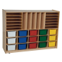 Wood Designs Childrens Classroom Multi-Storage Unit with Assorted Trays