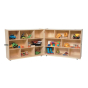 Wood Designs Mobile 16-Space Classroom Storage Unit, Folding, Birch, 38" H x 96" W