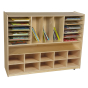 Wood Designs Classroom 10-Shelf Art Mobile Multi-Storage, 38" H x 48" W x 15" D