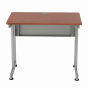 Linea Italia 36" W Small Metal Computer Desk with Wood Top