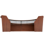 Linea Italia 142" W Curved 4-Section Office Reception Desk with Clear Acrylic Panel