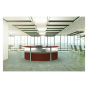 Linea Italia 142" W Curved 5-Section Office Reception Desk with Clear Acrylic Panel