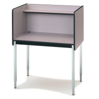 Smith Carrel Single-Sided Height Adjustable Study Carrel (Shown in Grey/Chrome)