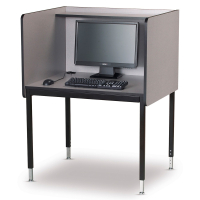 Smith Carrel Height Adjustable Computer Carrel (Shown in Grey/Black - Computer Components Not Included)