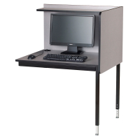 Smith Carrel Height Adjustable Computer Carrel, Add-on (Shown in Grey/Black - Computer Components Not Included)