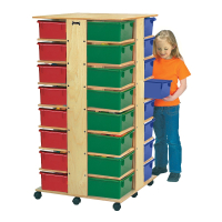 Jonti-Craft 32 Tub Tower Cubbie Storage Unit with Colored Tubs