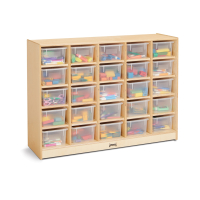 Jonti-Craft 25 Cubbie-Tray Mobile Classroom Storage with Clear Trays