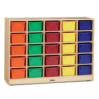 Jonti-Craft 25 Cubbie-Tray Mobile Classroom Storage with Colored Trays
