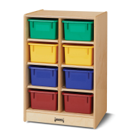 Jonti-Craft 8 Cubbie-Tray Mobile Classroom Storage Unit with Colored Trays