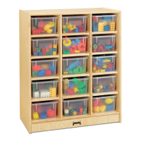 Jonti-Craft 15 Cubbie-Tray Mobile Classroom Storage Unit with Clear Trays