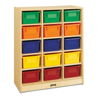 Jonti-Craft 15 Cubbie-Tray Mobile Classroom Storage Unit with Colored Trays
