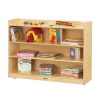 Jonti-Craft 3-Shelf Adjustable Mobile Classroom Bookcase with Lip