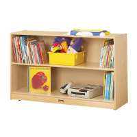 Jonti-Craft Low 2-Shelf Adjustable Mobile Classroom Bookcase (example of use)