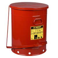 Justrite 09700 Foot-Operated 21 Gallon Oily Waste Safety Can, Red