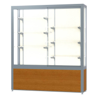 Waddell Challenger 10405 Series Display Case 60"W x 66"H x 16"D (Shown in Light Oak/White Laminate/Satin Natural)
