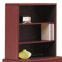 HON 10700 Series 33" 2-Shelf Bookcase Hutch, Mahogany