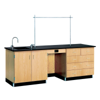 Diversified Woodcrafts 96" W Science Teacher Desk, Epoxy Sink
