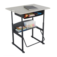 Safco AlphaBetter 1207BE 36" x 24" Height Adjustable Stand-Up Book Box Student Desk (example of use)