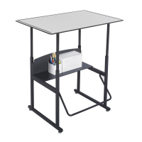 Safco AlphaBetter 1208GR 36" x 24" Premium Height Adjustable Stand-Up Student Desk (example of use)
