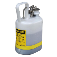 Justrite 12162 1 Gallon Polyethylene Oval Safety Can, White