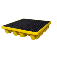 Ultratech P4 51" W x 51" L Nestable Spill Containment 4-Drum Deck Pallet without Drain, 66 Gallons