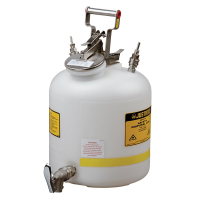 Justrite 12770 Polyethylene 5 Gallon Disposal Safety Can with Faucet, 1/4" Fitting