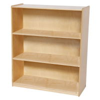 Wood Designs 3-Shelf Classroom Bookshelf, Birch, 42.44" H