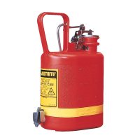 Justrite 14169 Bottom Self-Close 1 Gallon Polyethylene Oval Safety Shelf Can, Red