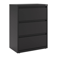 Hirsh HL10000 Series 3-Drawer 30" Wide Full-Width Pull Lateral File Cabinet, Black