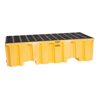 Eagle 2-Drum 51" W x 26.25" L Spill Containment Pallet, 66 Gallons (with drain in yellow)