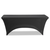 Iceberg 72" W x 30" D Stretch-Fabric Table Cover, Black