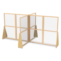 Jonti-Craft 126" W x 60" H Freestanding Clear Acrylic 4-Section Room Divider