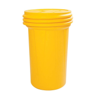 Eagle 1657 Lab Pack Screw Lid Poly Drum, 55 Gallons, Yellow