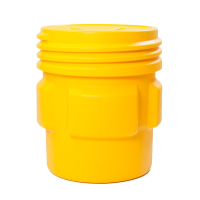 Eagle 1661 Overpack Screw Lid Poly Drum, 65 Gallons, Yellow