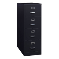 Hirsh 4-Drawer 26.5" Deep Vertical File Cabinet, Black