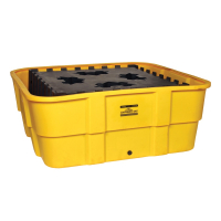Eagle 400 Gallon Capacity All Poly IBC Tub Spill Container (in yellow with drain)