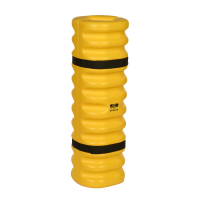 Eagle 4" to 6" Round 42" H HDPE Narrow Column Protector Rack Guard, Yellow with Black Straps