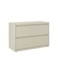 Hirsh HL8000 Series 2-Drawer 42" Wide Full-Width Pull Lateral File Cabinet, Putty