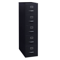 Hirsh 5-Drawer 26.5" Deep Vertical File Cabinet (Shown in Black)