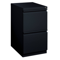 Hirsh 20" Deep 2-Drawer File/File Mobile Pedestal, Black