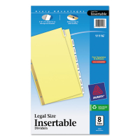Avery WorkSaver Big Clear 8-Tab 8-1/2" x 14" Insertable Dividers, Buff, 1 Set