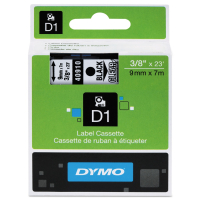 Dymo D1 40910 Polyester 3/8" x 23 ft. Label Maker Tape, Black on Clear