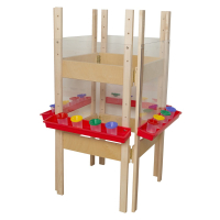 Wood Designs 4-Sided Acrylic Easel, Red Trays