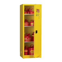 Eagle 4610 Self Close One Door Flammable Safety Cabinet, 48 Gallons, Yellow