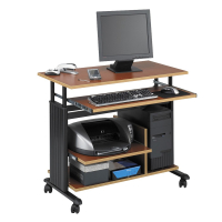 Safco Muv 35.5" W Adjustable Steel Computer Desk, Cherry