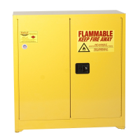 Eagle YPI-32 Manual Two Door Combustibles Safety Cabinet, 40 Gallons, Yellow