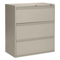 Global 1942P-3F12 3-Drawer 42" Wide Lateral File Cabinet, Letter & Legal (Shown in Desert Putty)