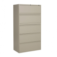 Global 1942P-5F12 5-Drawer 42" Wide Lateral File Cabinet, Letter & Legal (Shown in Desert Putty)