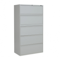 Global 1936P-5F12 5-Drawer 36" Wide Lateral File Cabinet, Letter & Legal (Shown in Light Grey)